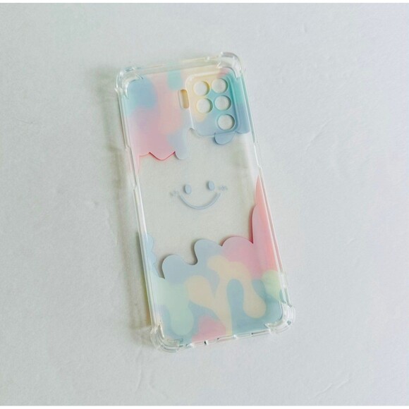 NEW Cell Phone Cover + Screen Protector for Oppo A94 4G Rainbow Doodle Smilee - Picture 2 of 2